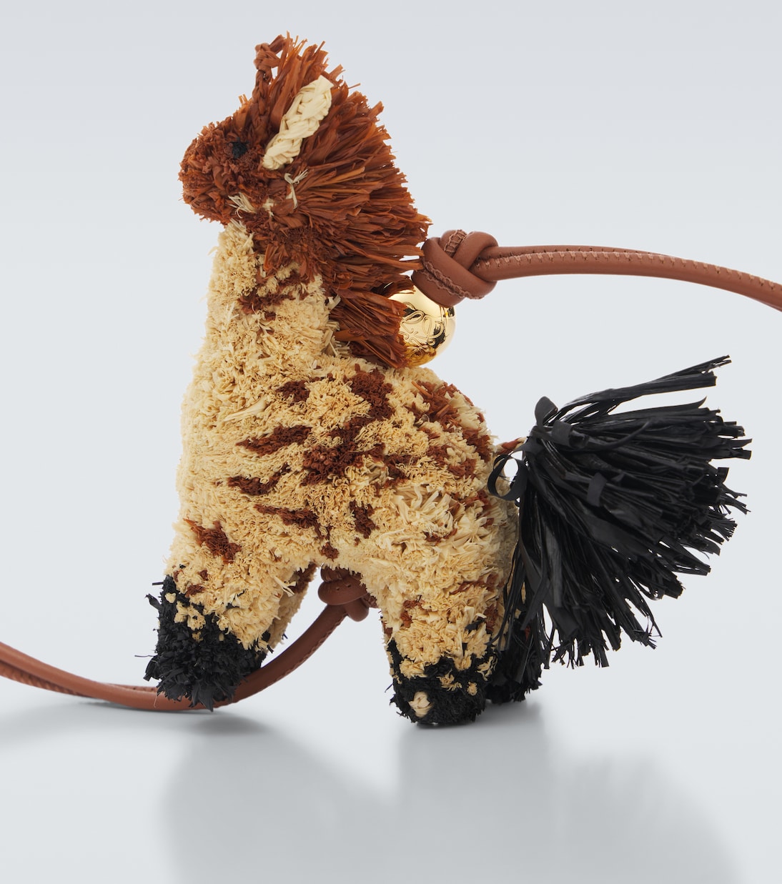 Charm Paula's Ibiza Giraffe en raphia et cuir | Loewe
