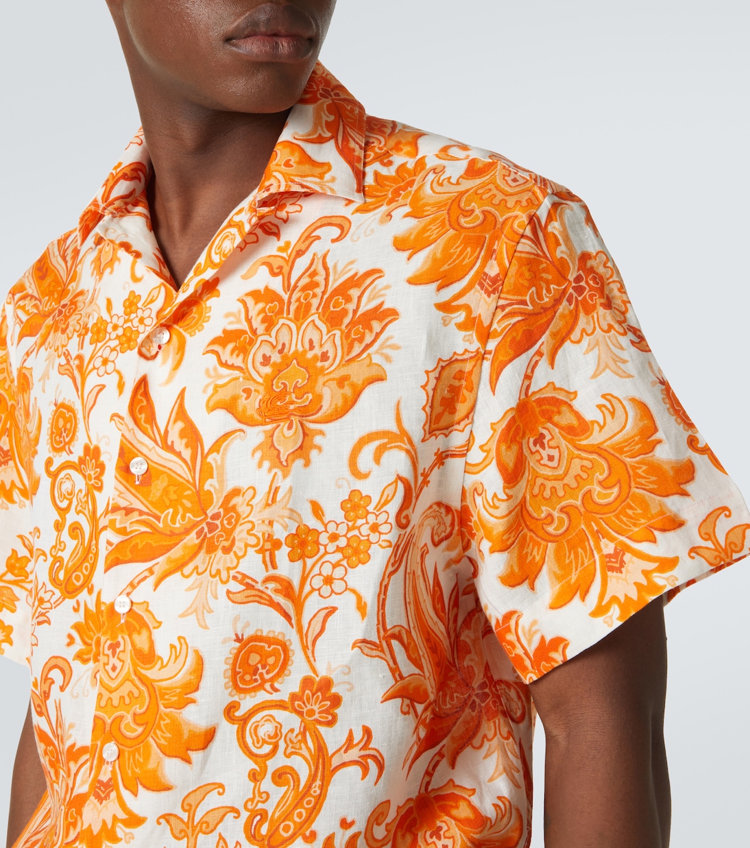 Camicia bowling in lino con stampa | Etro