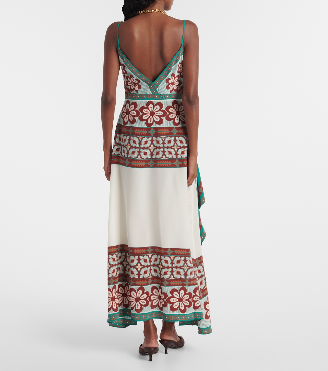 Robe longue Turn Around en crêpe de soie | La DoubleJ