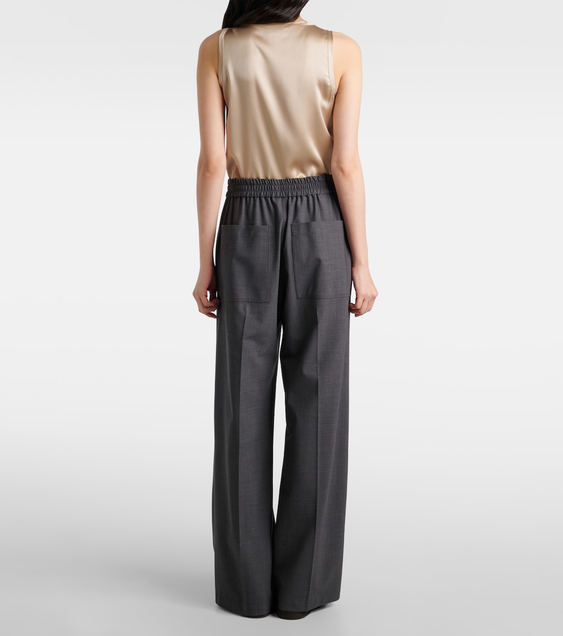 Wool-blend wide-leg jeans | Brunello Cucinelli