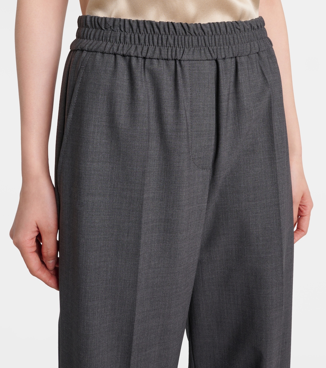Wool-blend wide-leg jeans | Brunello Cucinelli