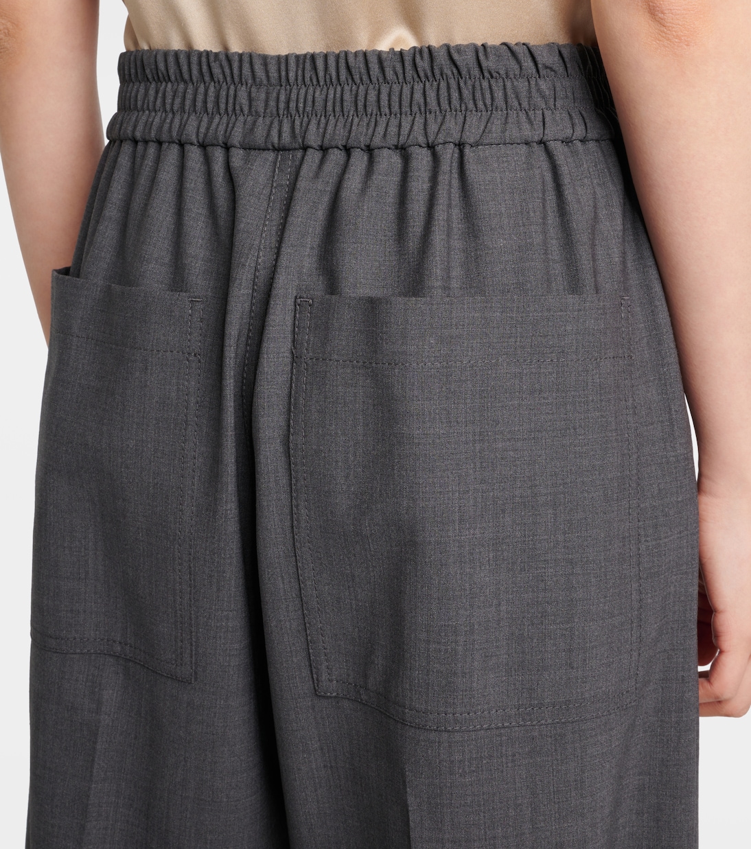 Wool-blend wide-leg jeans | Brunello Cucinelli