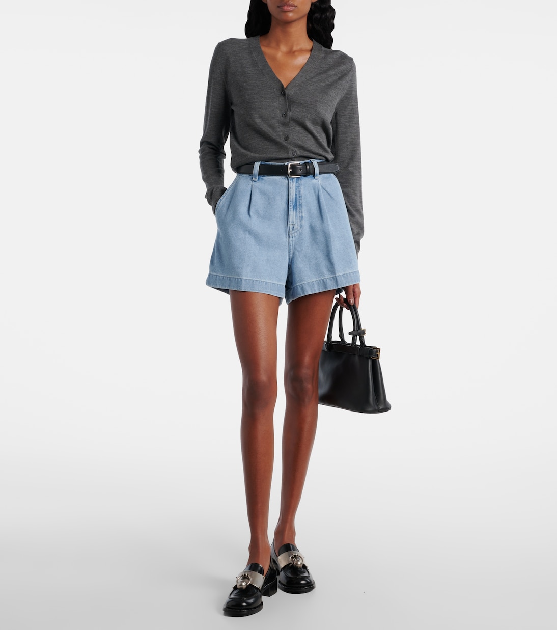 Hana pleated denim shorts | 7 For All Mankind