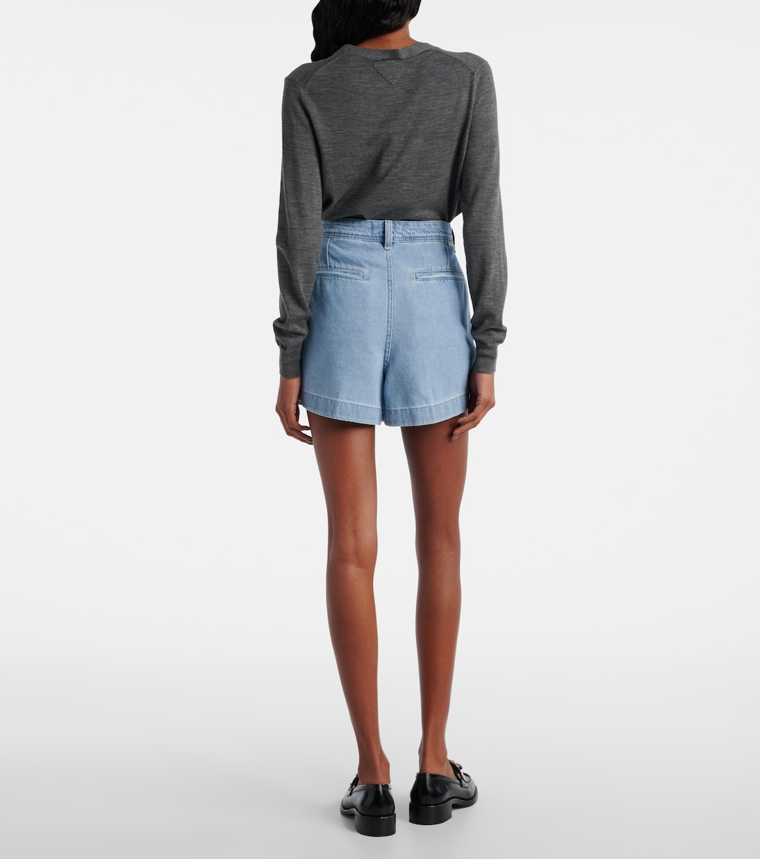 Hana pleated denim shorts | 7 For All Mankind