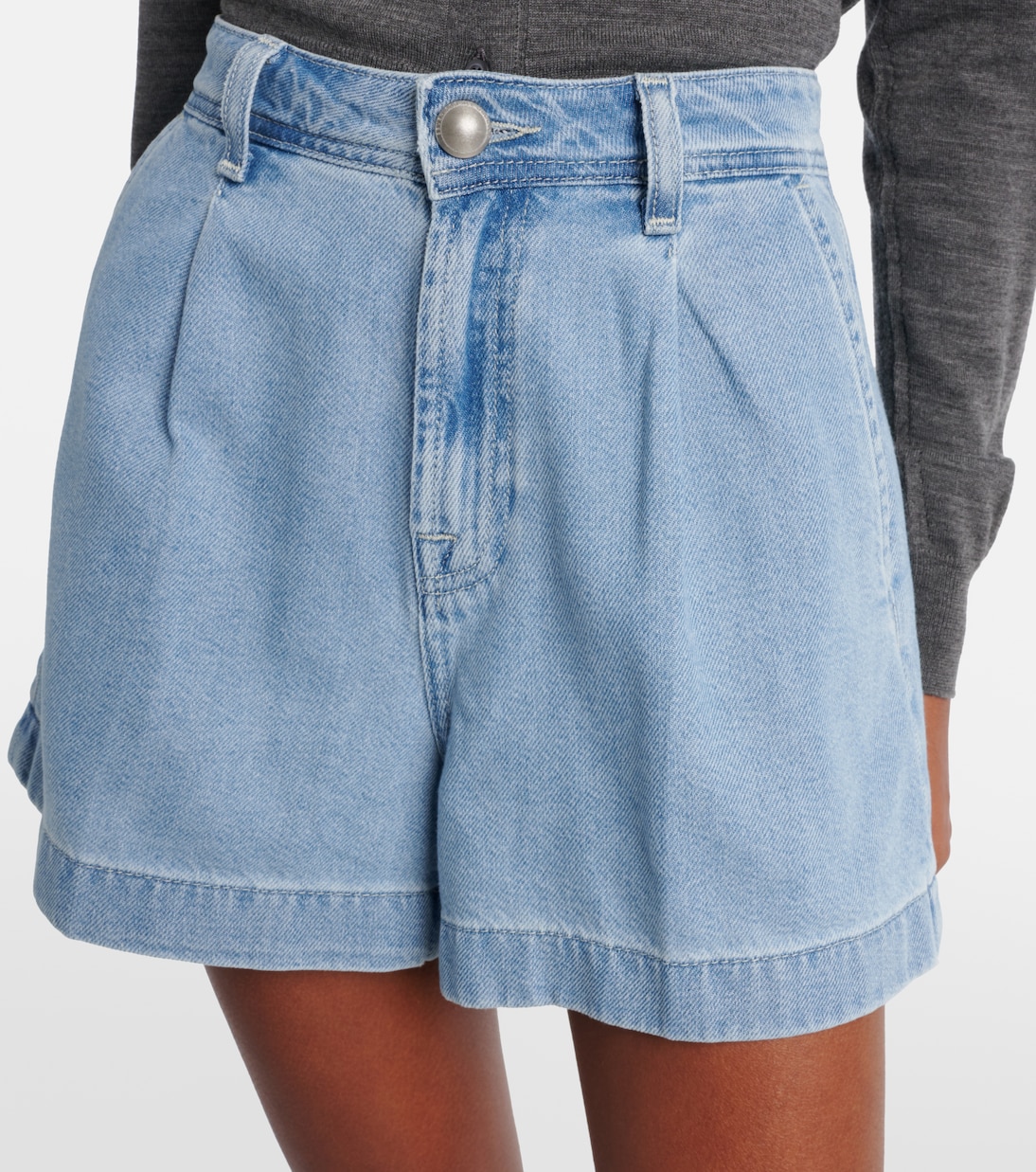 Hana pleated denim shorts | 7 For All Mankind