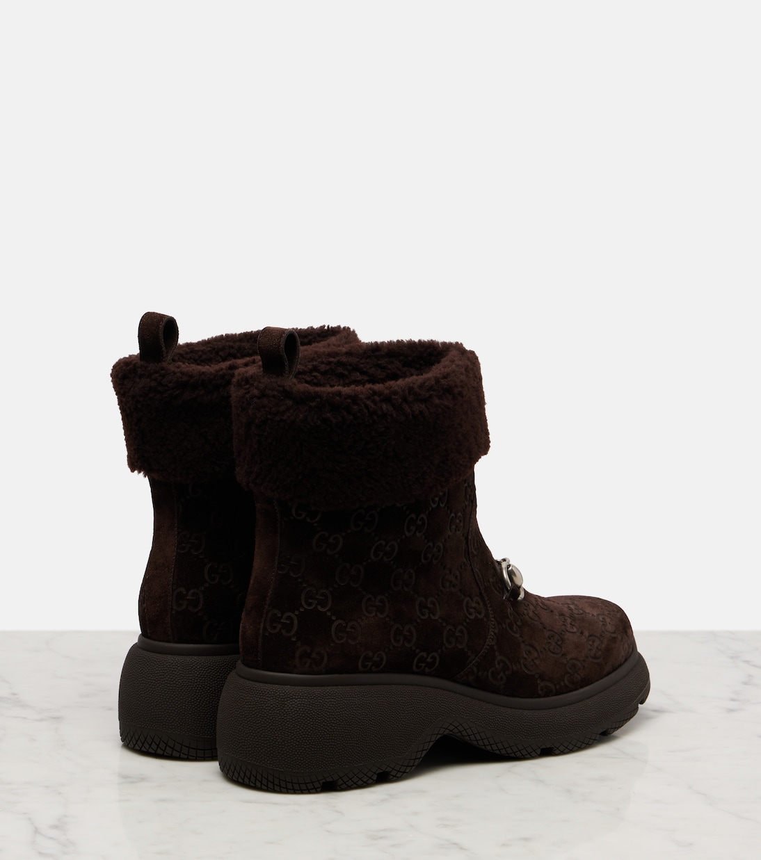 Ankle Boots Yaga GG aus Veloursleder | Gucci