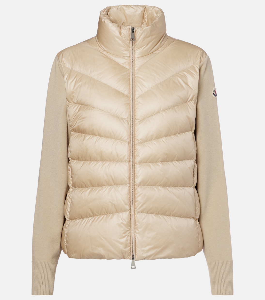 Cárdigan de lana virgen con paneles de plumas | Moncler