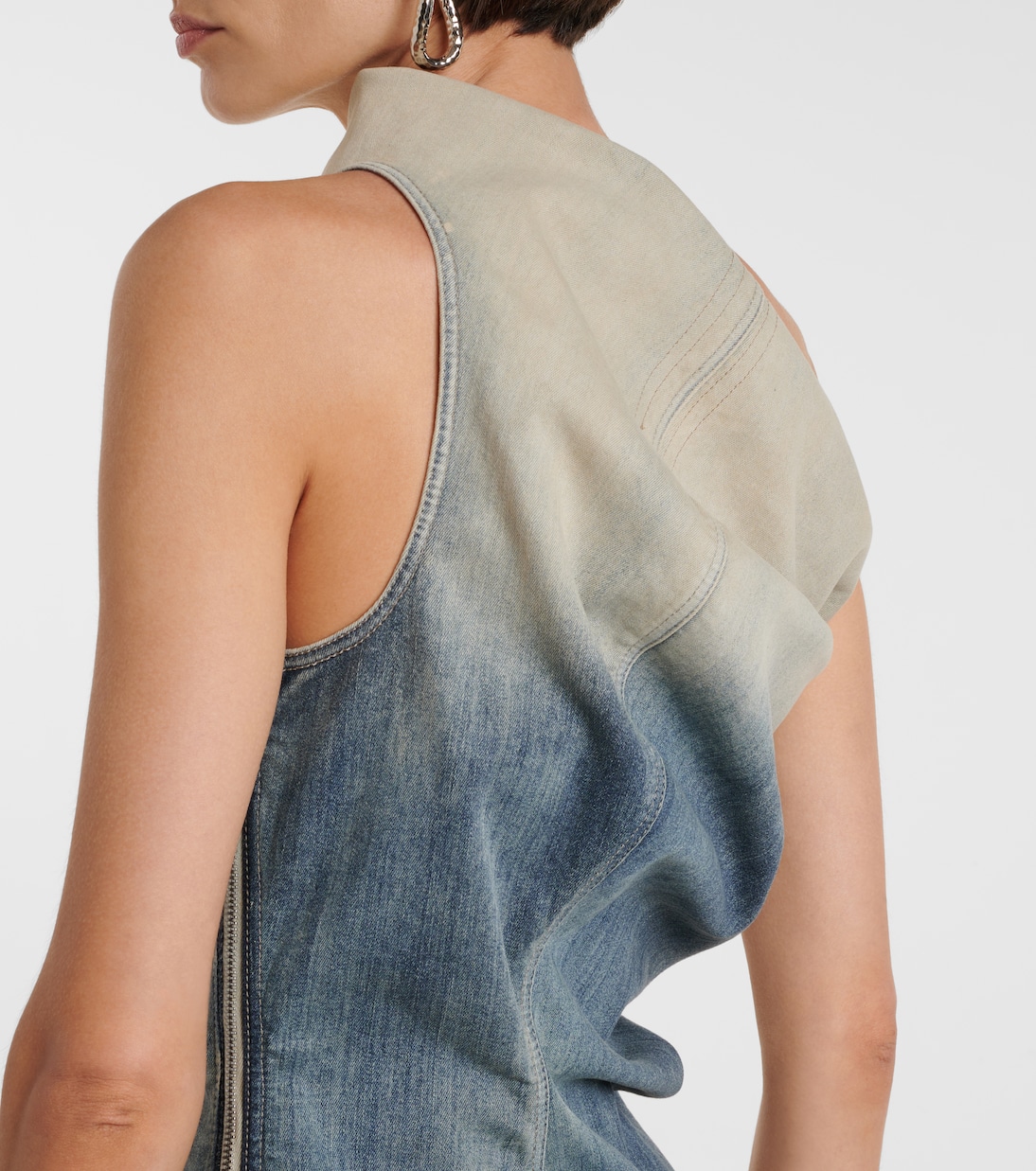 One-Shoulder-Midikleid Athena aus Denim | Rick Owens