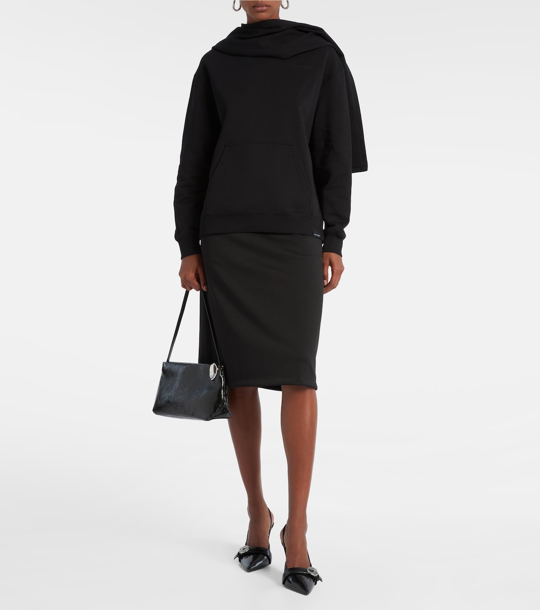 Asymmetric cotton jersey sweatshirt | Courrèges