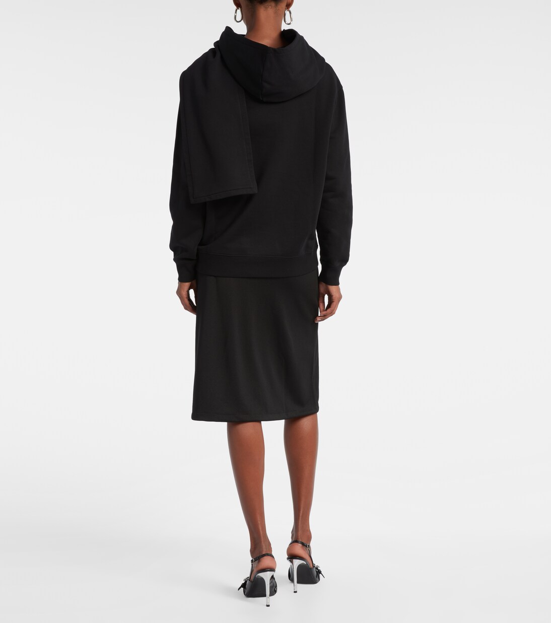 Asymmetric cotton jersey sweatshirt | Courrèges
