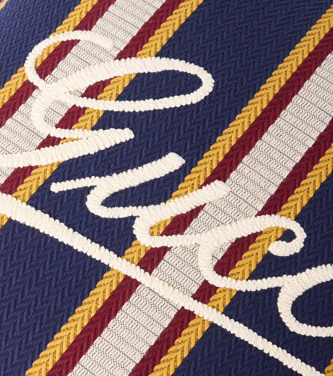 Cuscino in cotone a righe con logo | Gucci