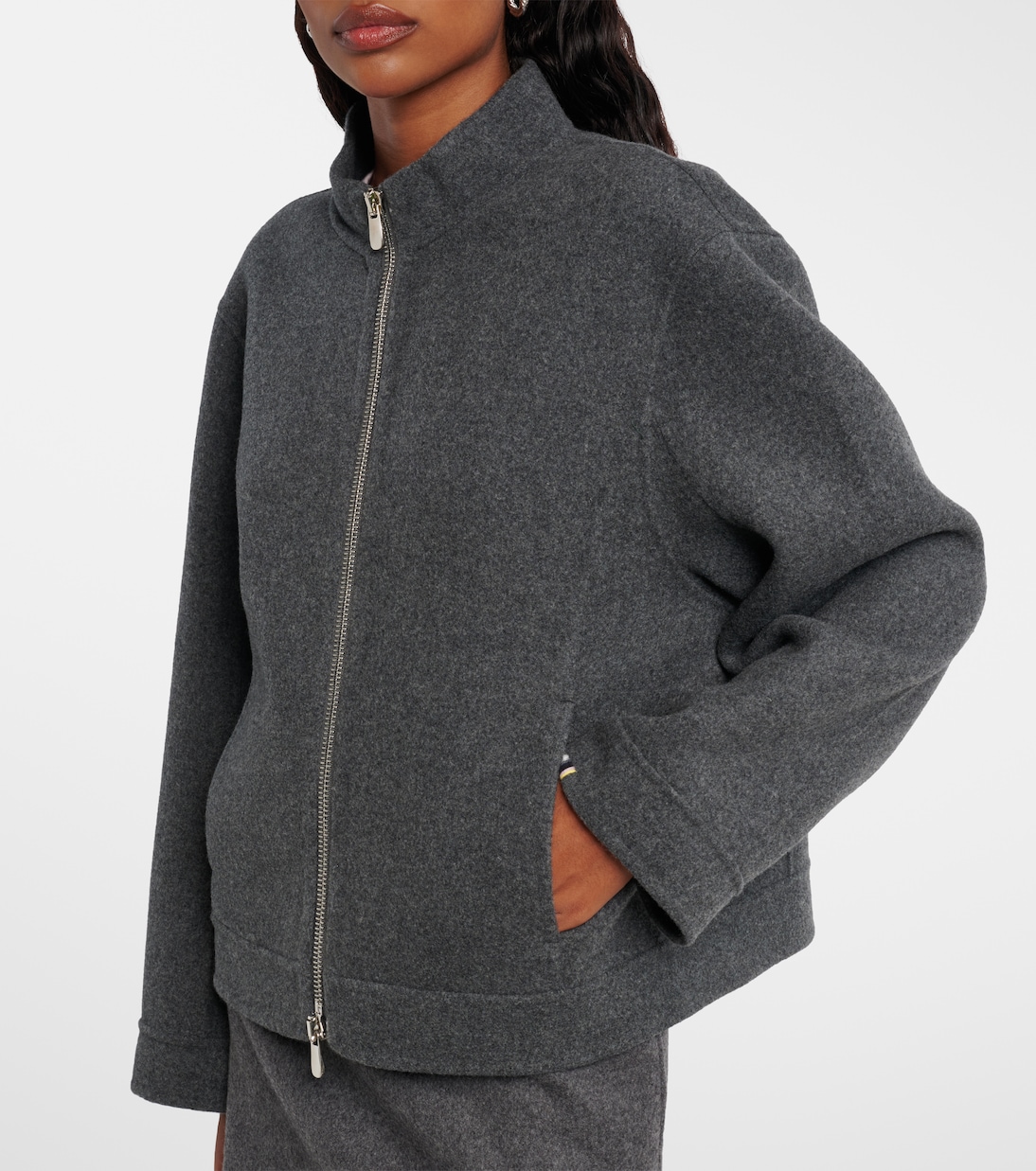 Motor wool and cashmere bomber jacket | Extreme Cashmere