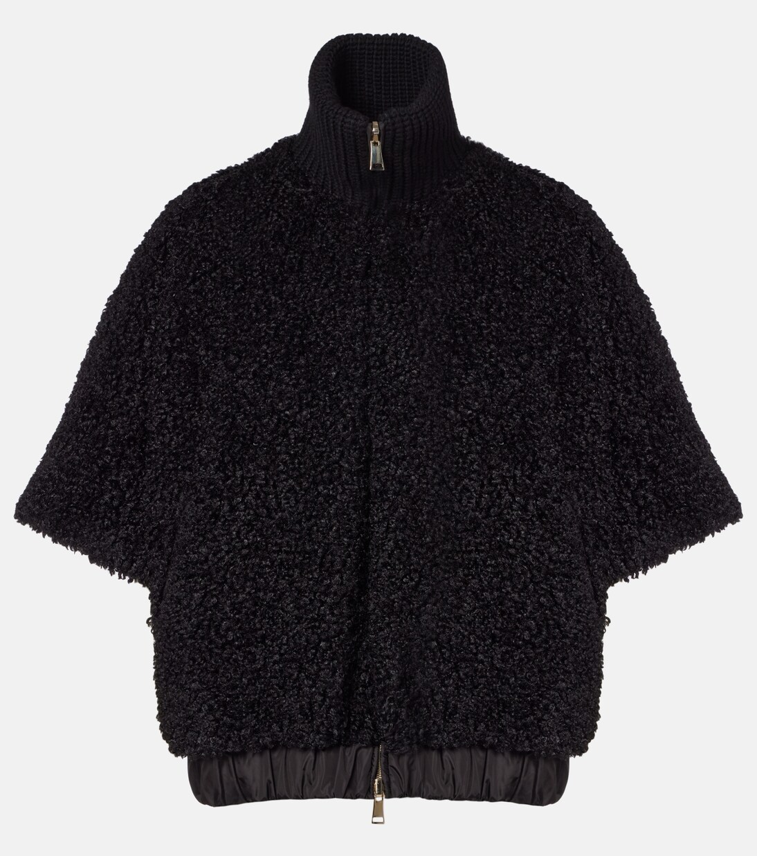 Reversible leather-trimmed cape | Moncler