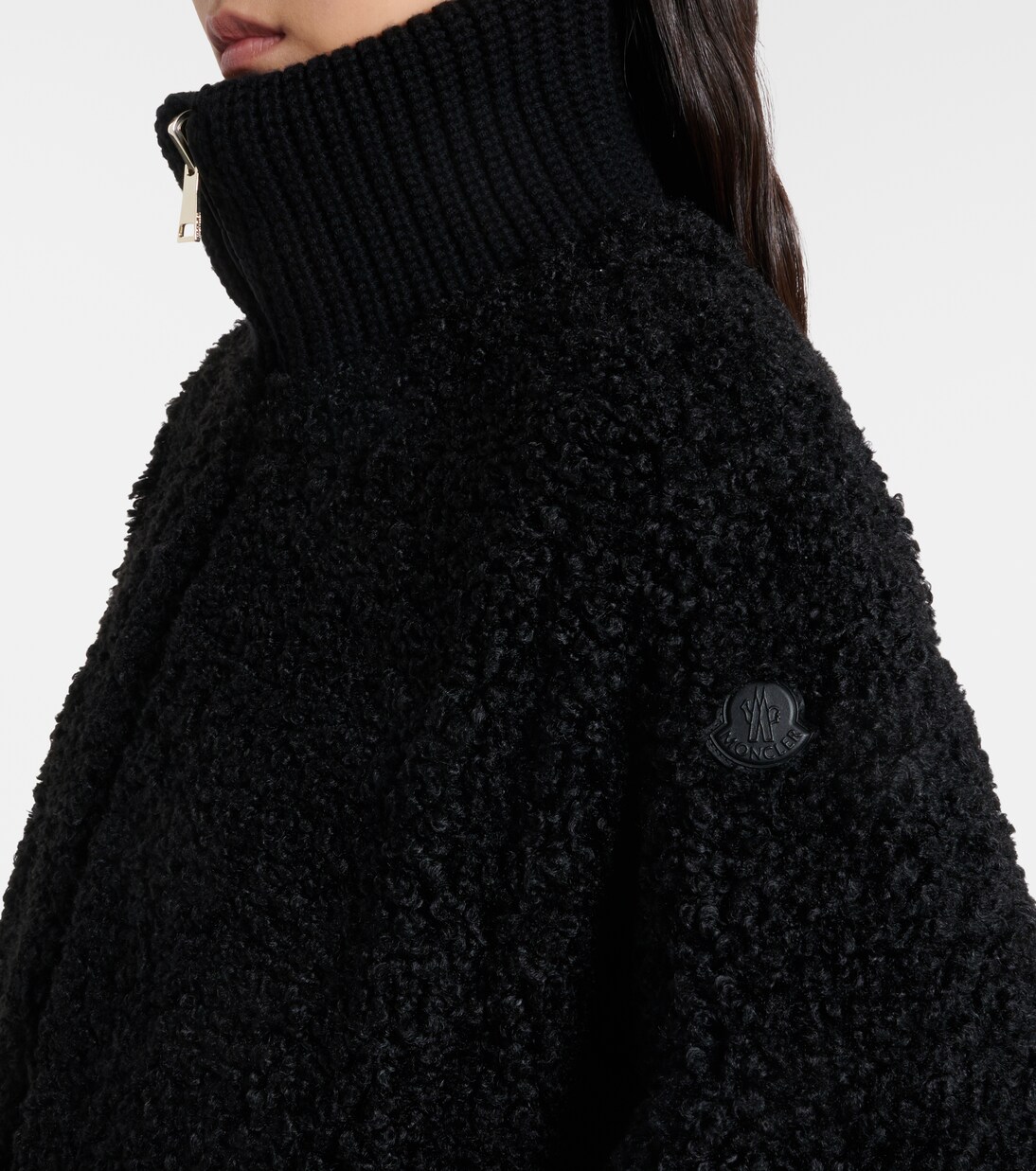 Reversible leather-trimmed cape | Moncler