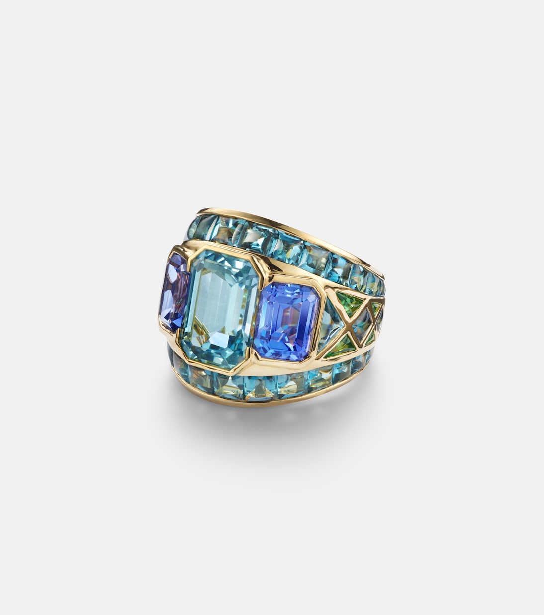 Ezia 18kt gold ring with gemstones | Marina B
