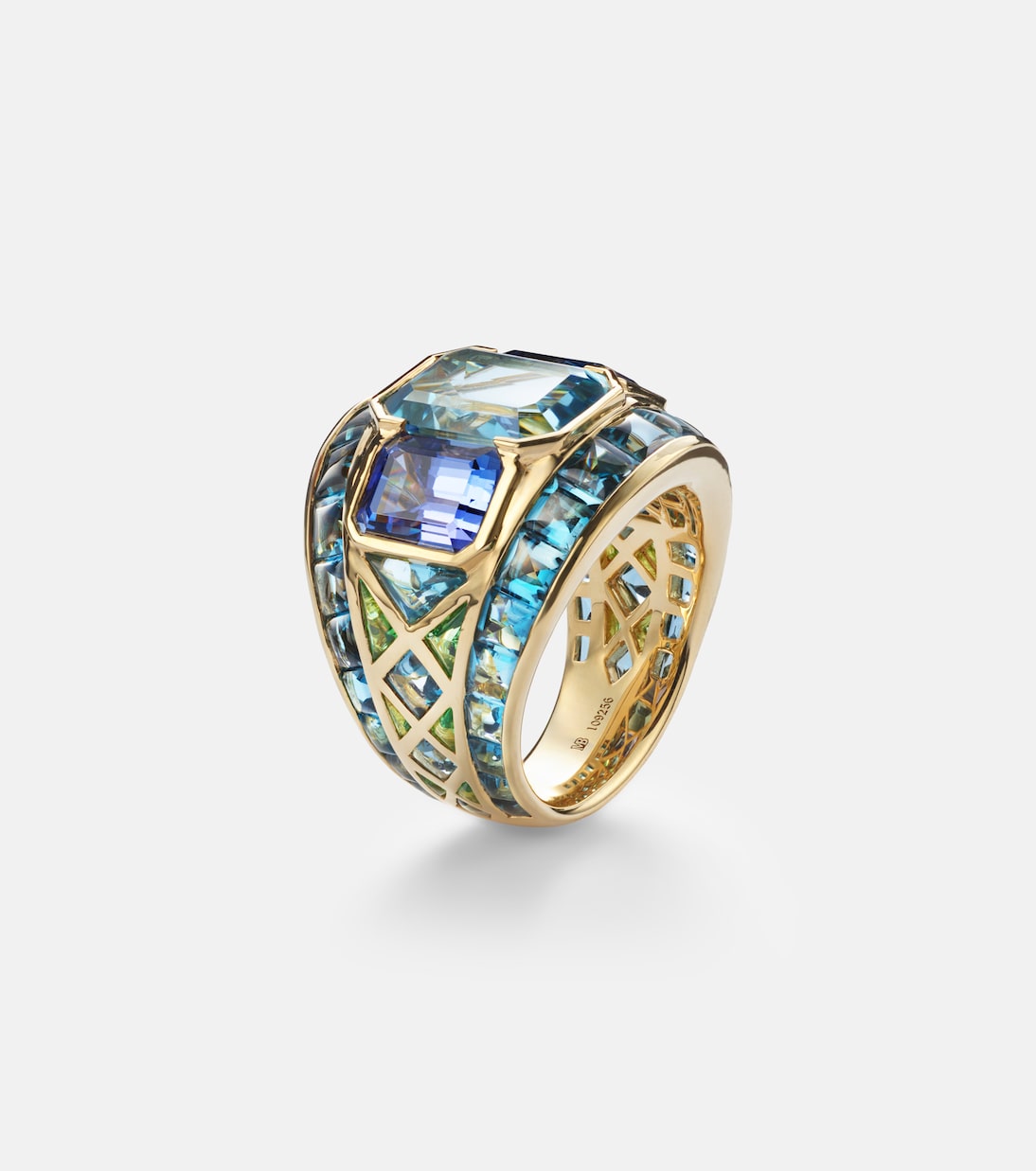 Ezia 18kt gold ring with gemstones | Marina B