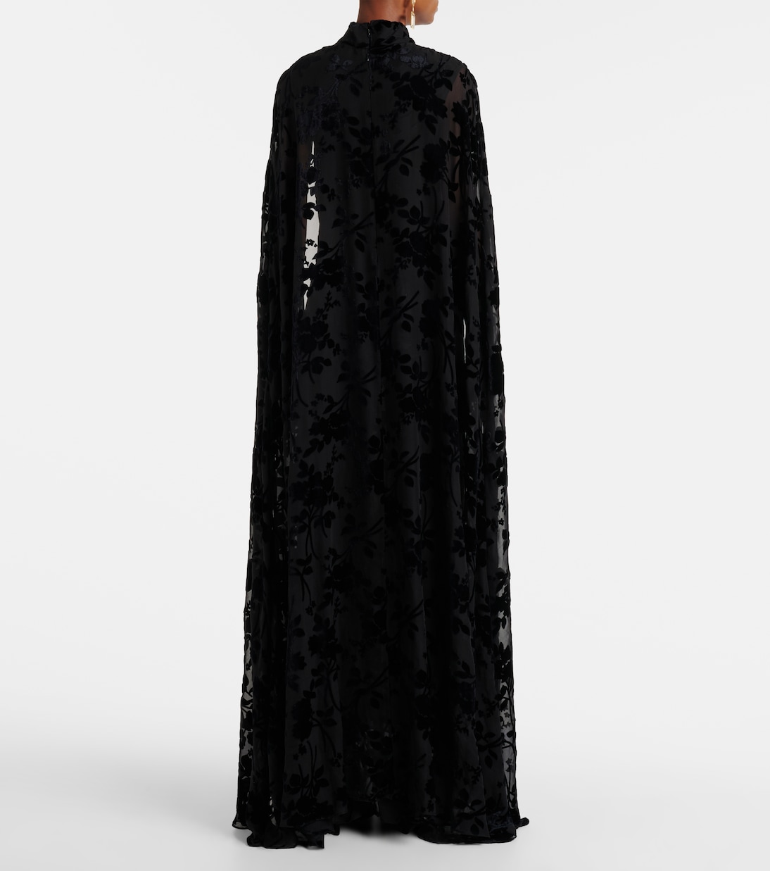 Caped floral velvet devoré gown | Rodarte