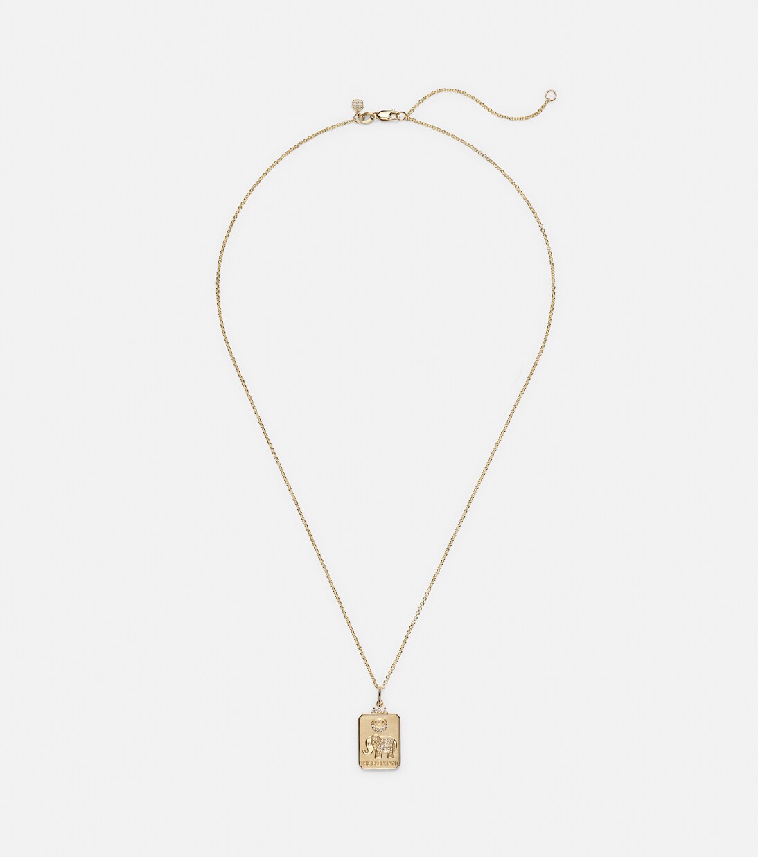 The Elephant Tarot Card 14kt gold pendant necklace with diamonds | Sydney Evan