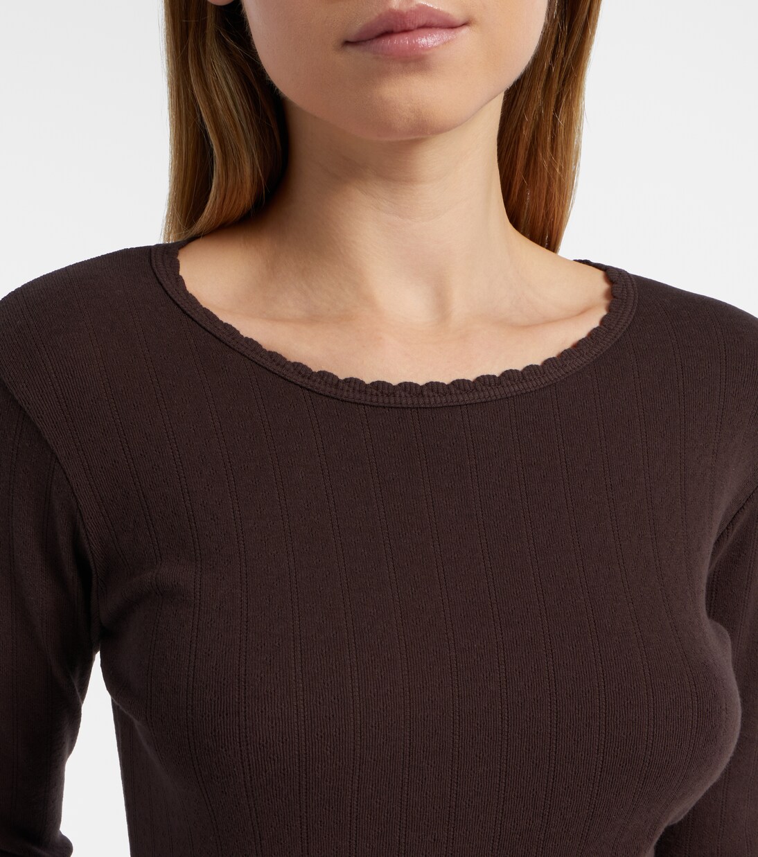 Pointelle cotton T-shirt | Leset