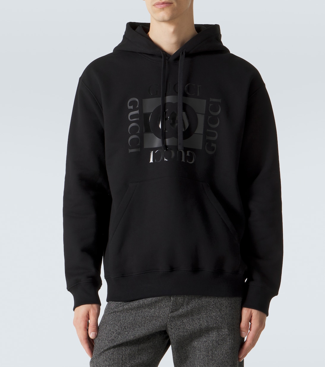 Logo cotton jersey hoodie | Gucci