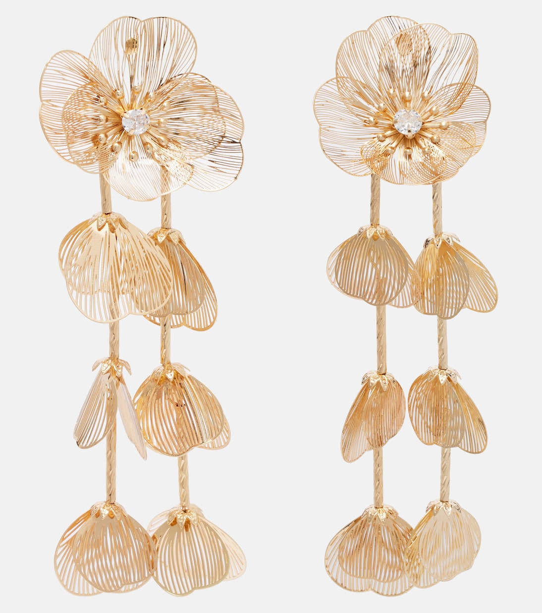Embellished floral drop earrings | Self-Portrait