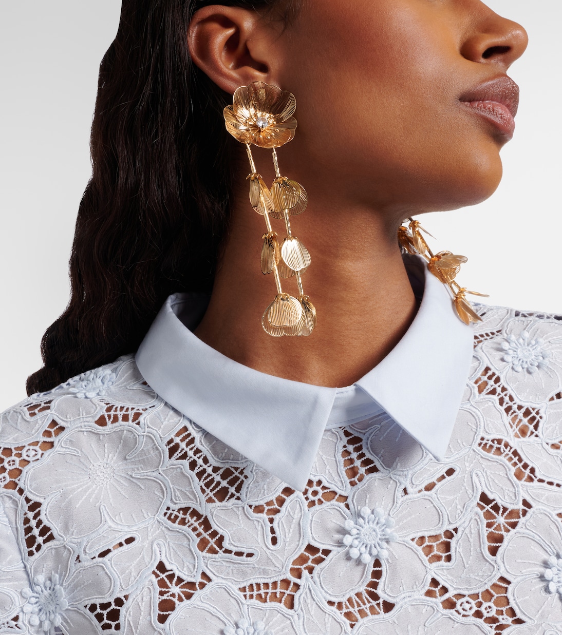 Embellished floral drop earrings | Self-Portrait