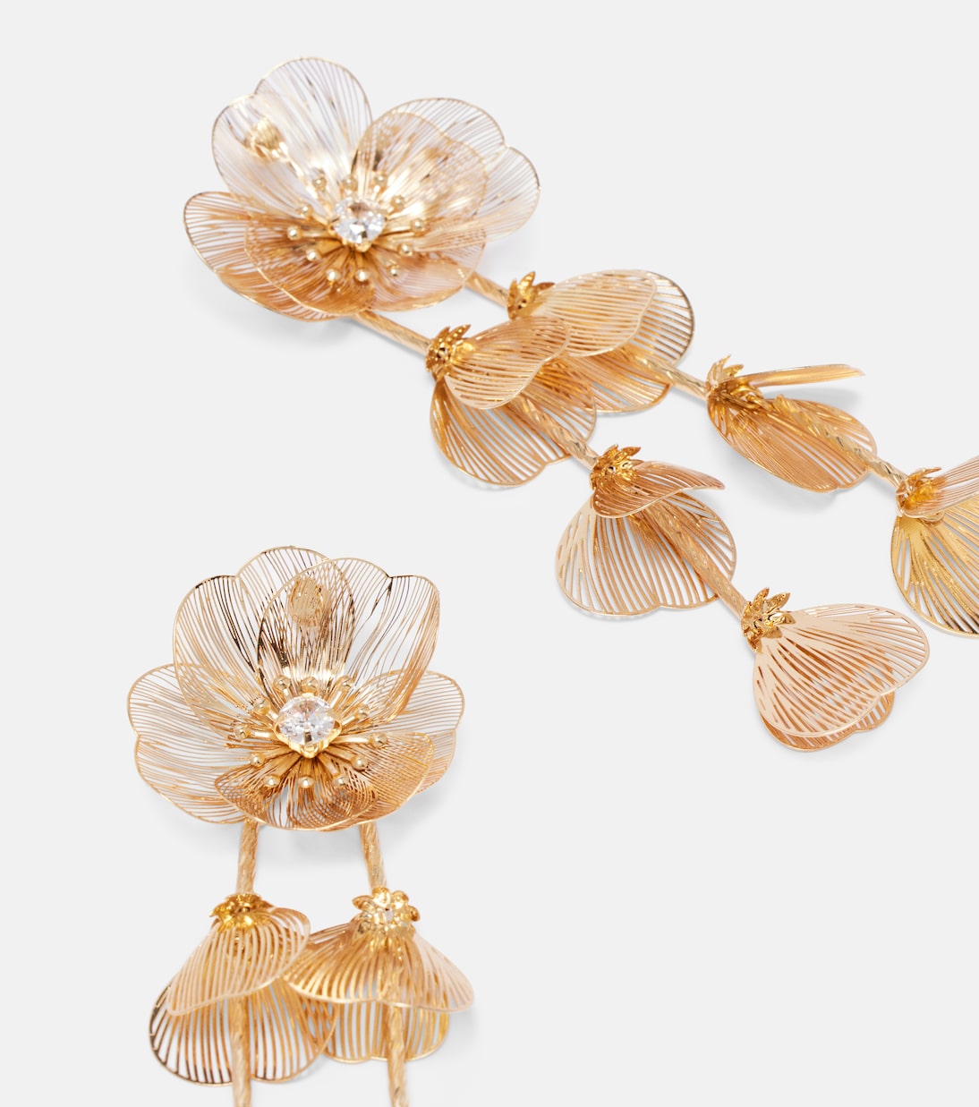 Embellished floral drop earrings | Self-Portrait