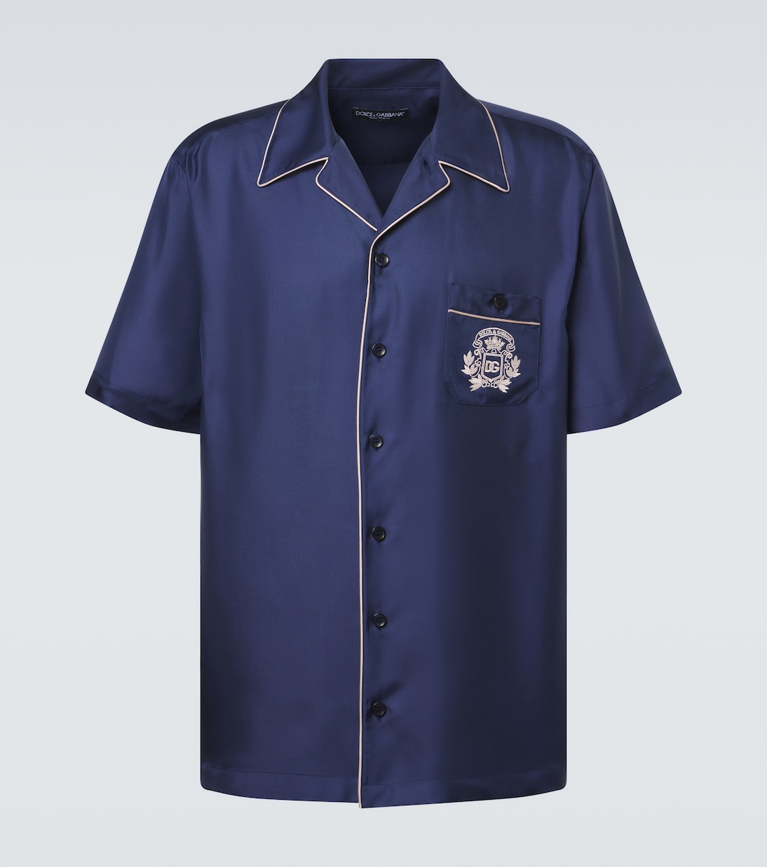 Logo silk satin bowling shirt | Dolce&Gabbana