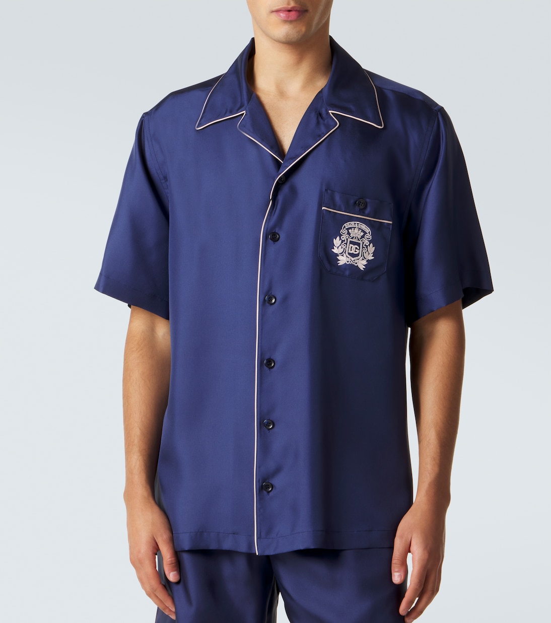 Logo silk satin bowling shirt | Dolce&Gabbana