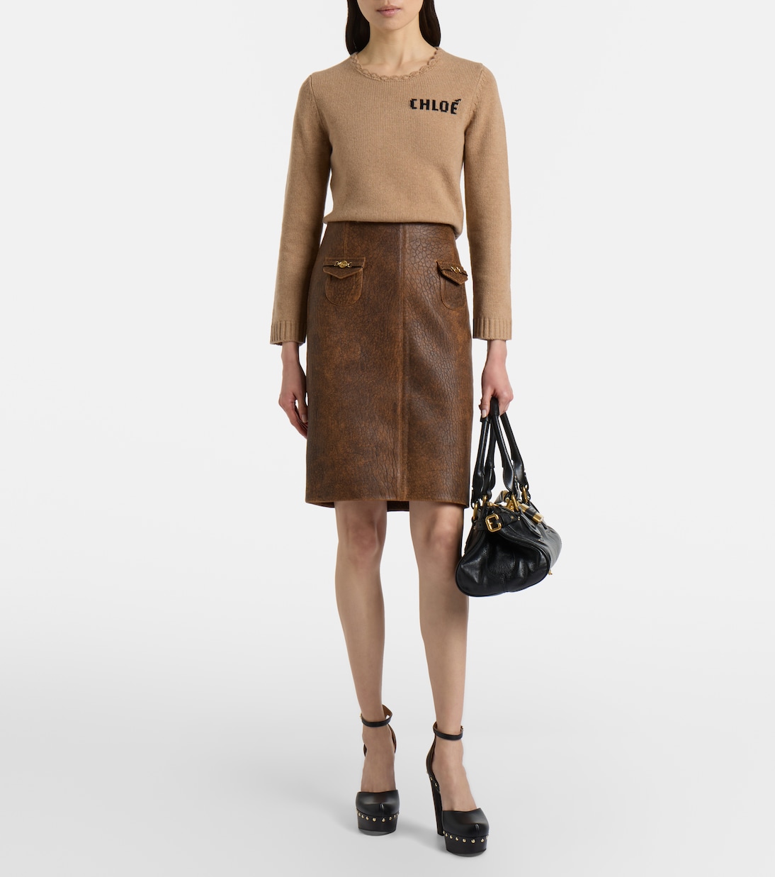 Leather midi skirt | Chloé