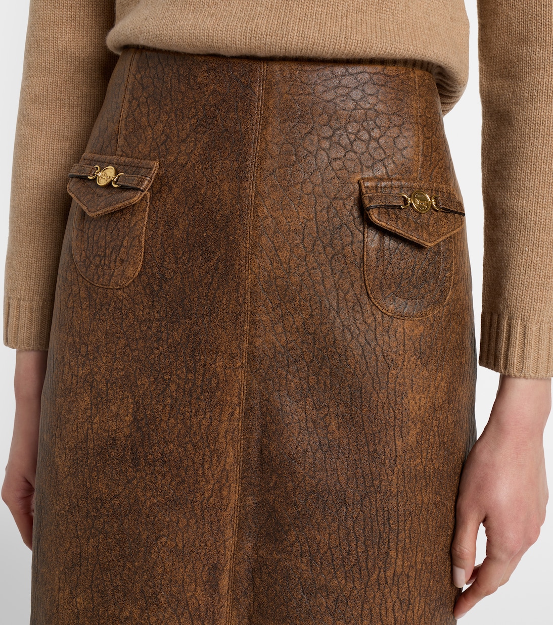 Leather midi skirt | Chloé