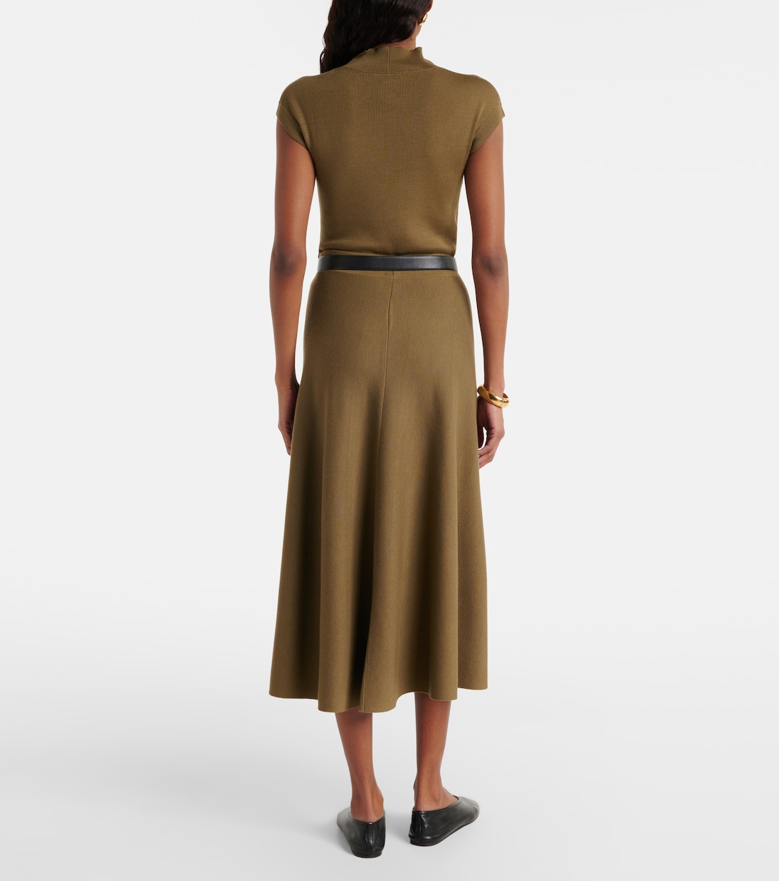 Virgin wool midi skirt  | Jardin des Orangers