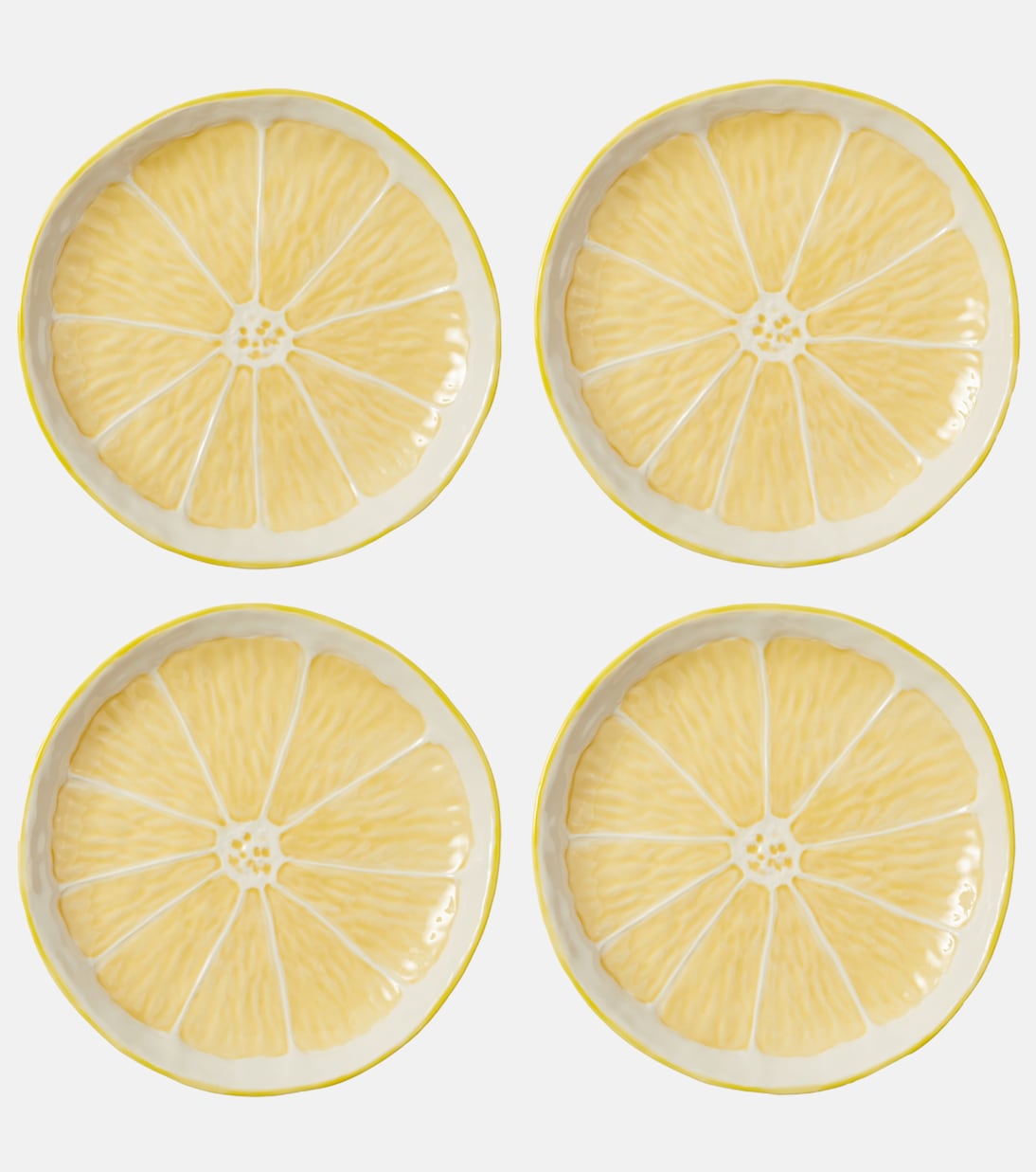 Lemon set of 4 ceramic plates | Bordallo Pinheiro