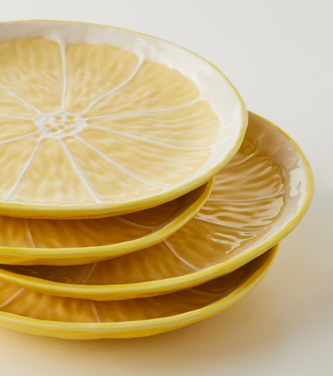 Lemon set of 4 ceramic plates | Bordallo Pinheiro