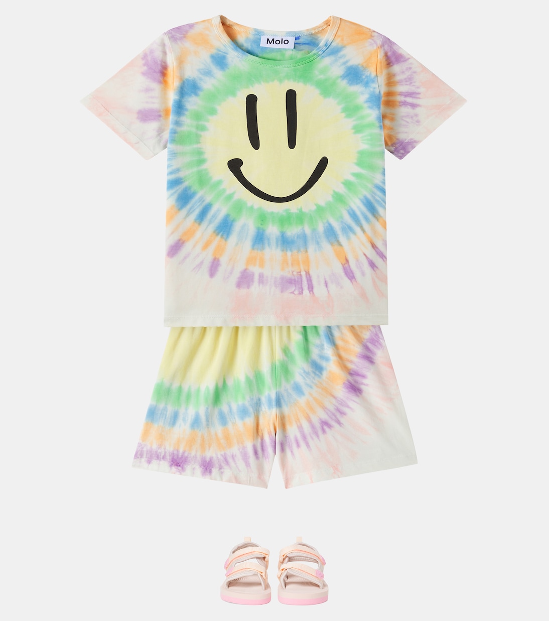 Printed tie-dye cotton-blend pajamas | Molo