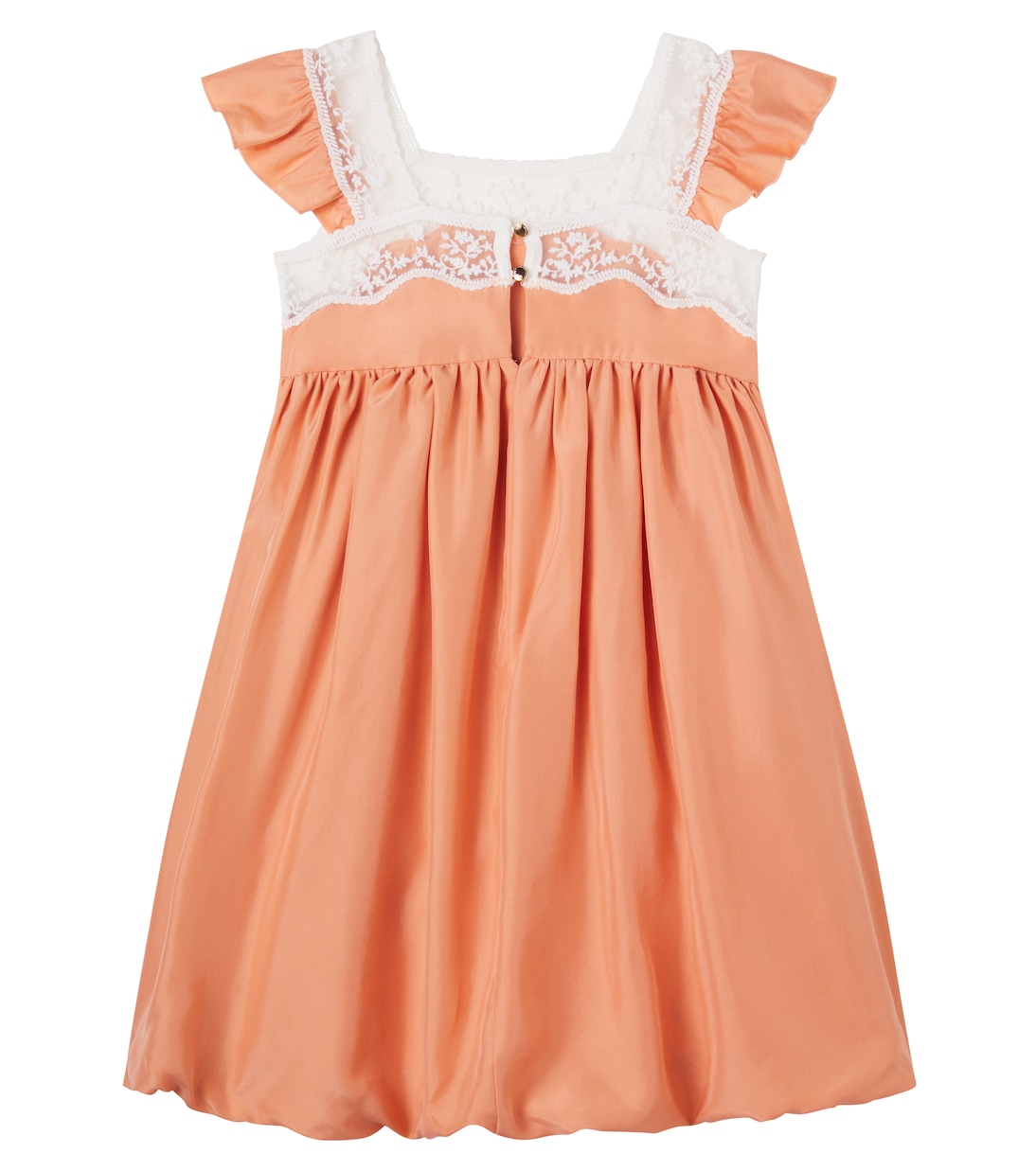 Lace-trimmed silk dress | Chloé Kids