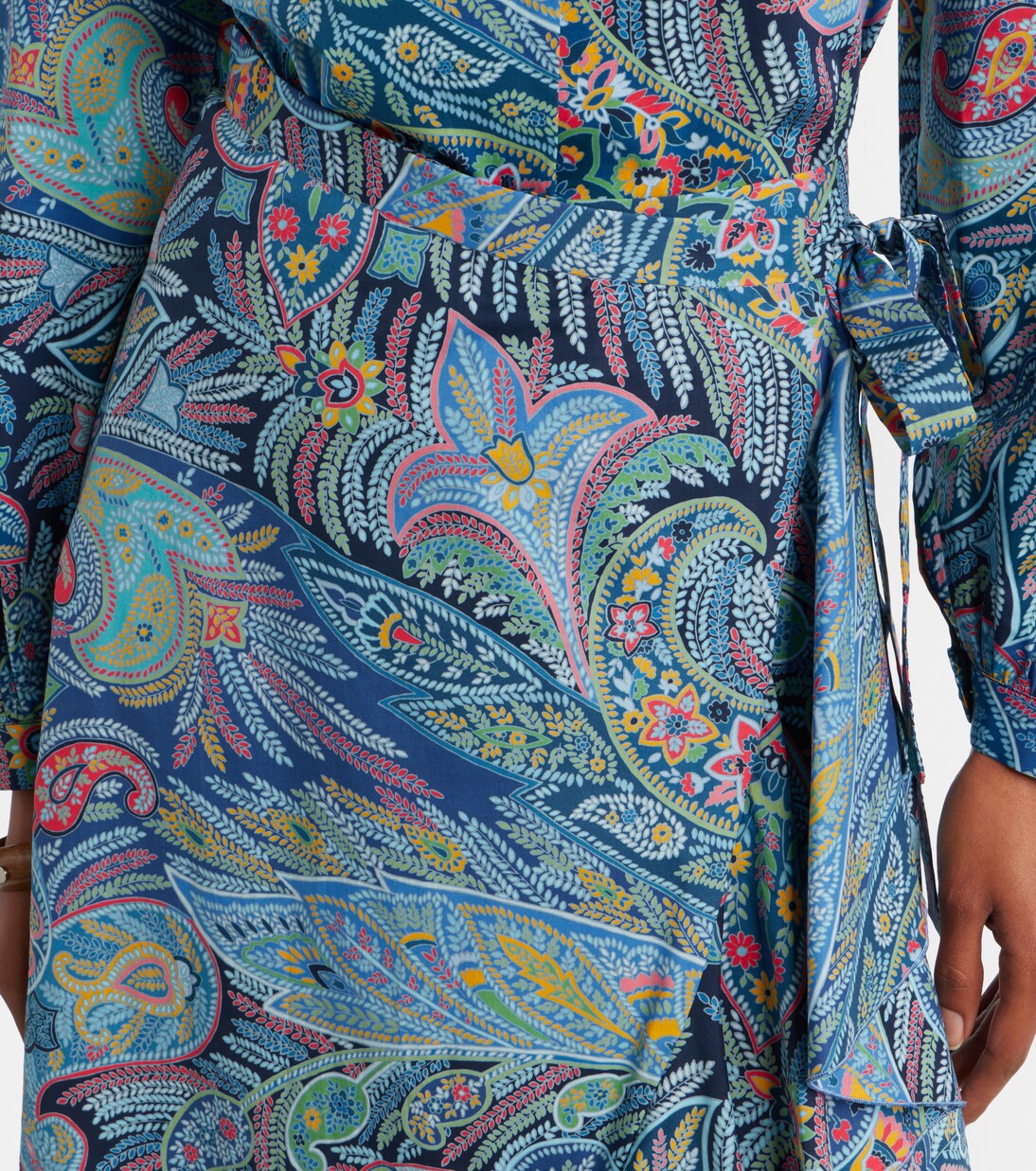 Printed ruffled cotton-blend midi skirt | Etro