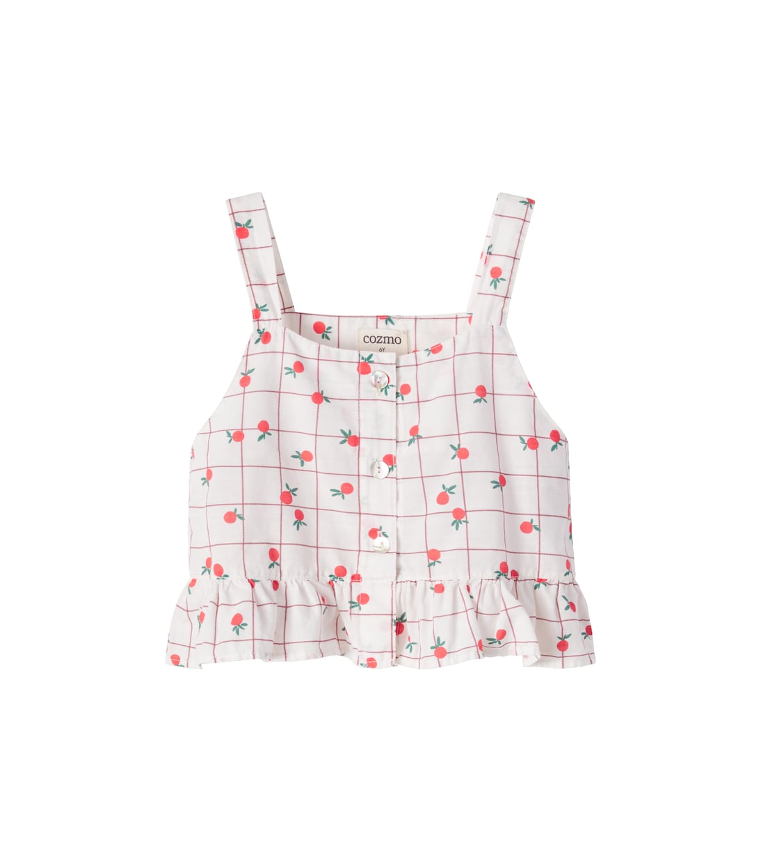 Salvia printed cotton poplin top | Cozmo