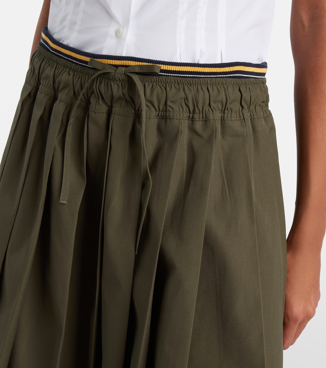 Pleated poplin midi skirt | Prada