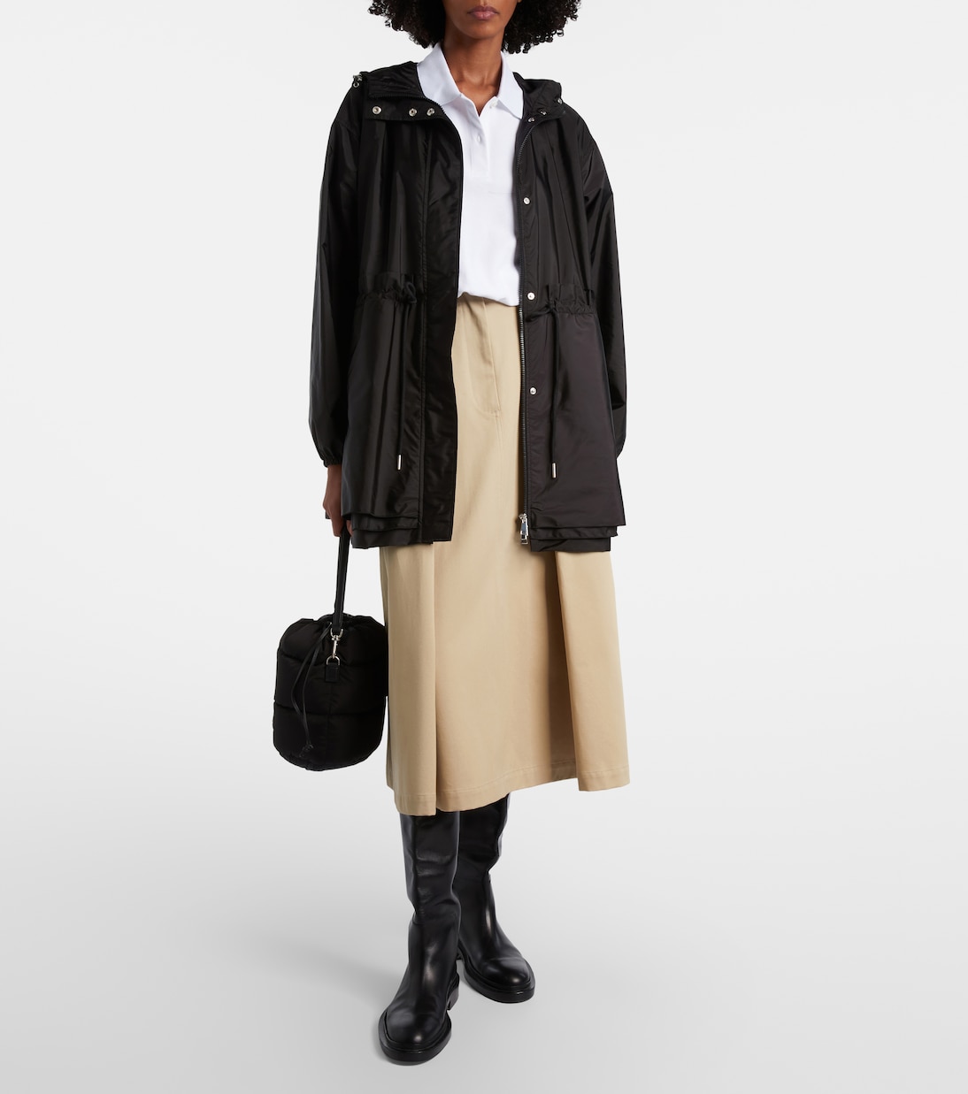 Jupe midi en popeline | Prada