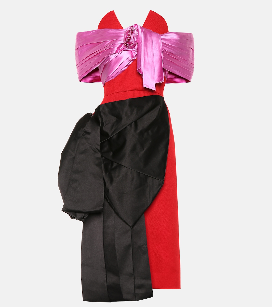 Vestido de lana y seda asimétrico | Prada