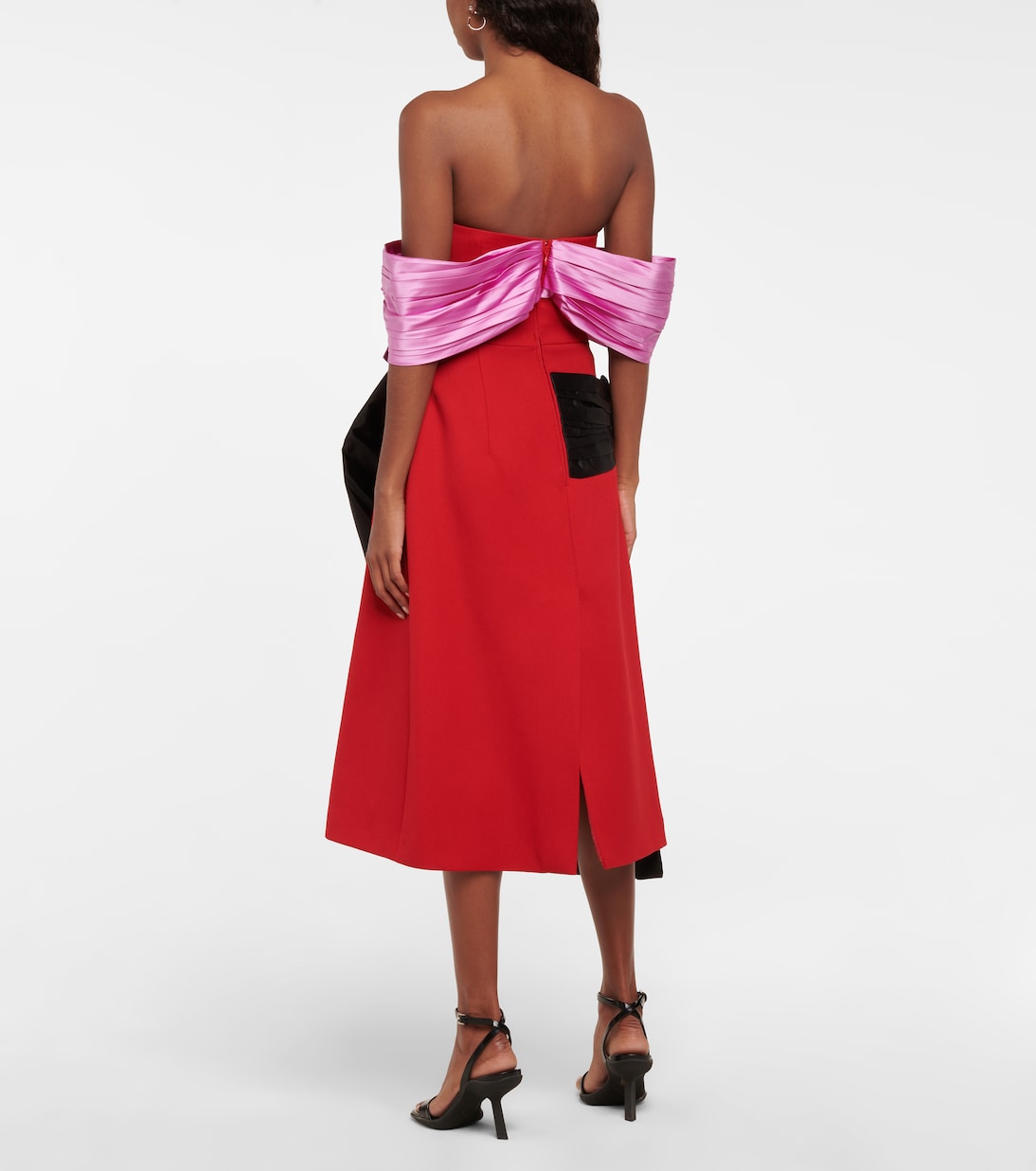 Vestido de lana y seda asimétrico | Prada