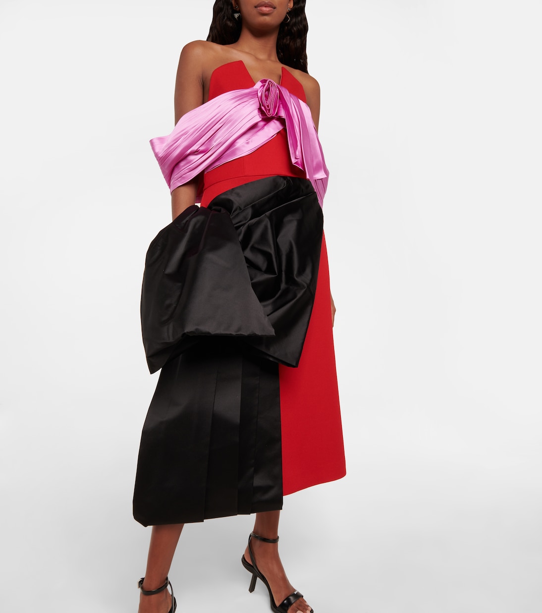 Vestido de lana y seda asimétrico | Prada