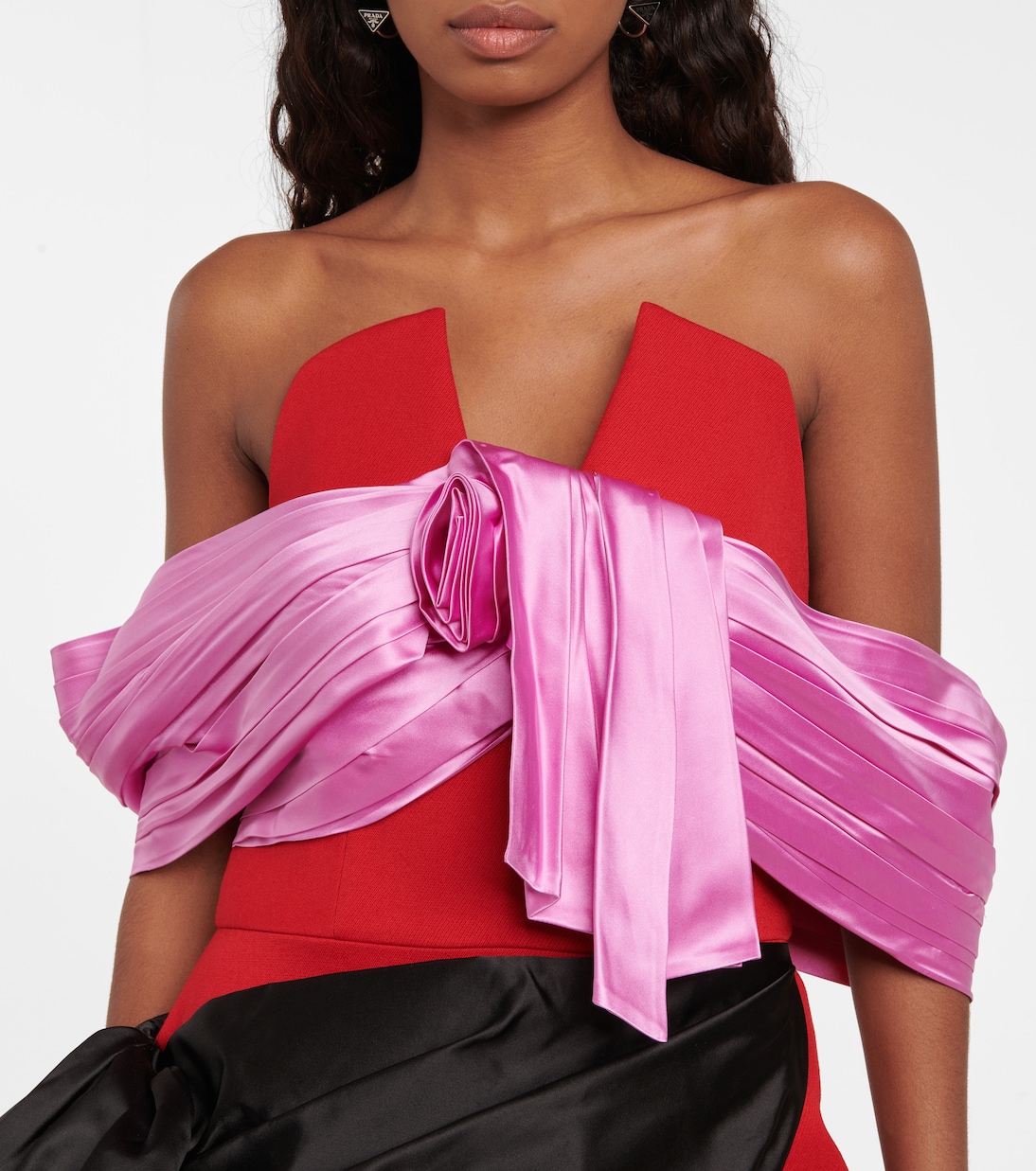 Vestido de lana y seda asimétrico | Prada