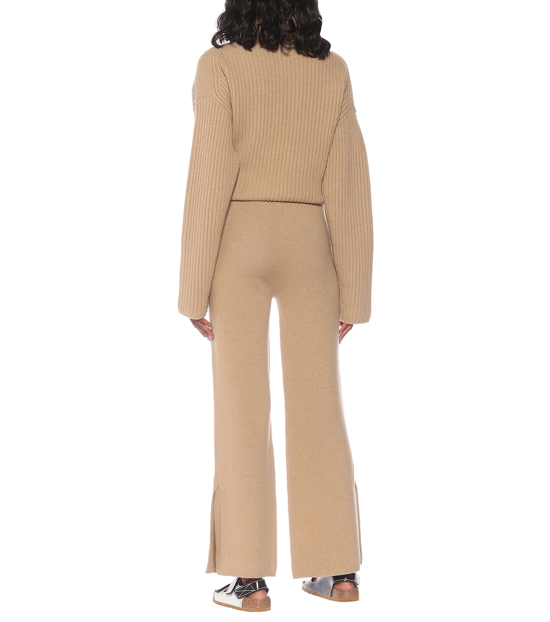 Pantalon évasé à taille haute en laine mélangée | Joseph