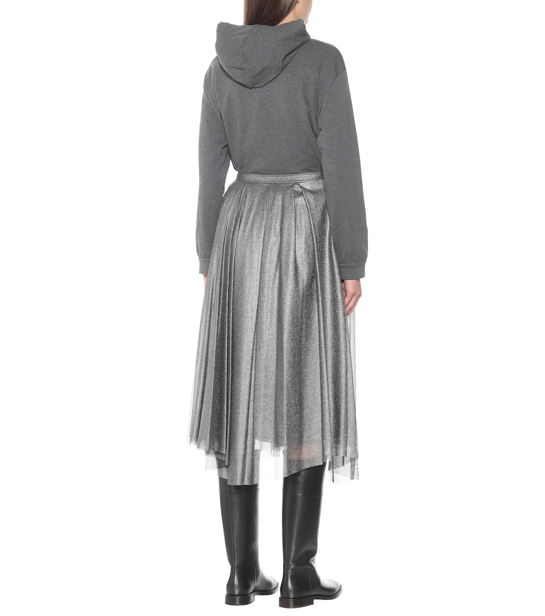 Jupe midi en coton mélangé | Brunello Cucinelli