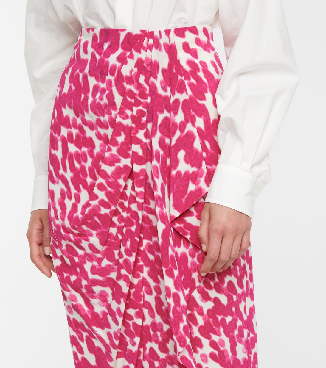 Vestido midi Bree de seda elástica estampada | Isabel Marant