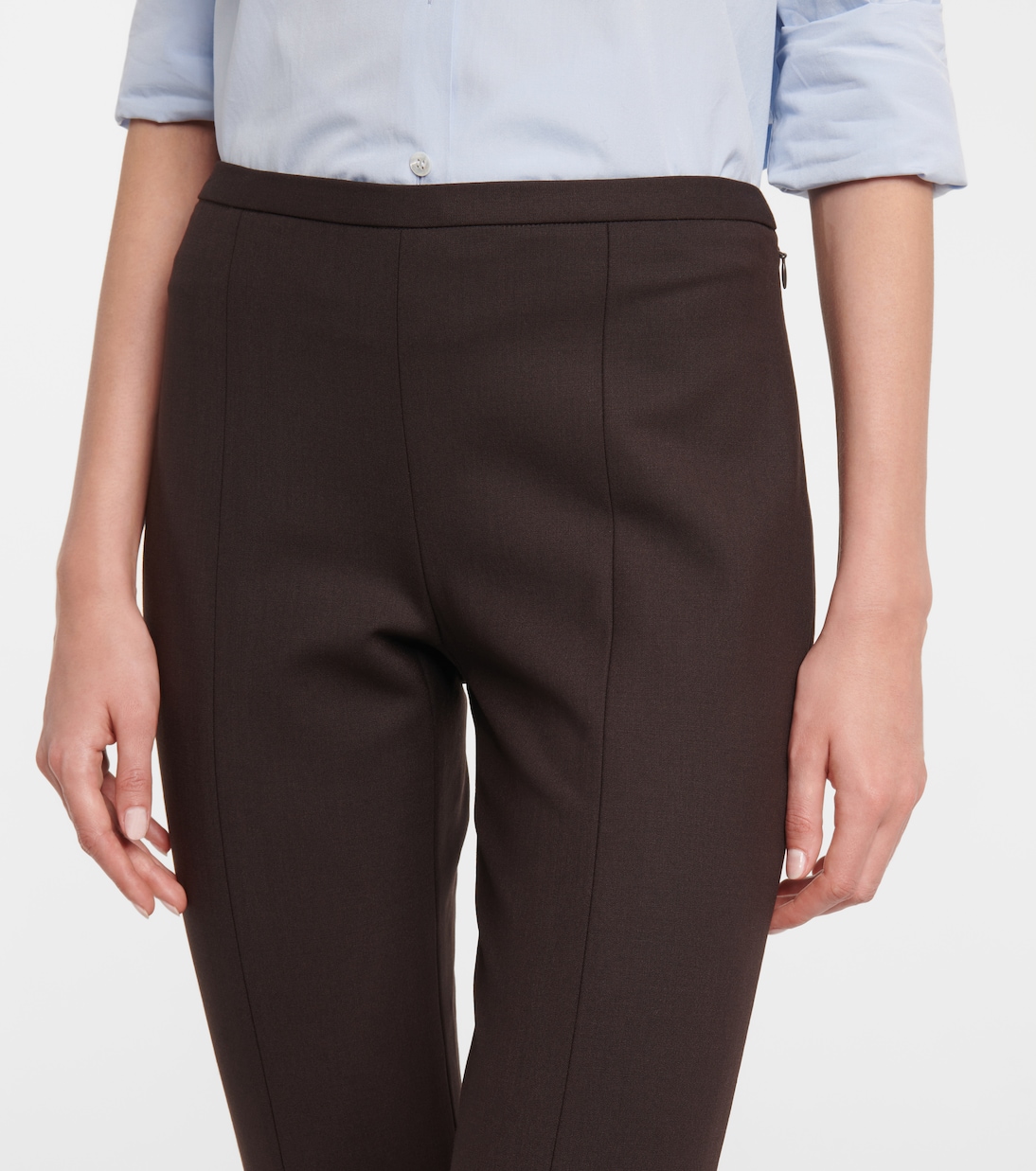 Sovino mid-rise wool-blend pants | The Row