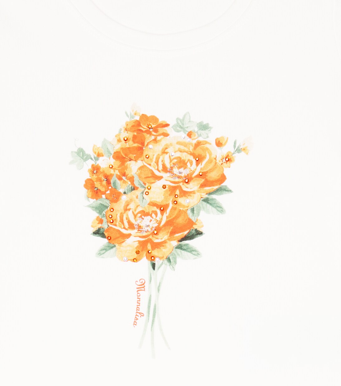 T-shirt en coton mélangé à fleurs | Monnalisa