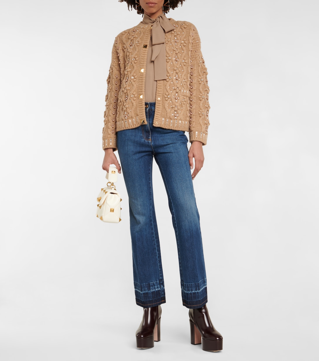 Cardigan in misto lana con cristalli | Valentino